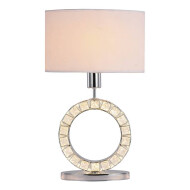 Euro Light Helicium Lampe de Table - 6W - 1xE27 - Chrome - Marque Euro Light - Couleur Blanc,Gris Argenté - Matériel Chrome,Métal - Type de lampe Lampe non inclus - Dimmable Non - Douilles E27