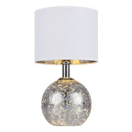 Euro Light Vilnius Lampe de Table - 1xE27 - Argent/Blanc - Marque Euro Light - Matériel Matière plastique,Métal - Douilles E27 - Couleur Gris Argenté,Blanc - Type de lampe Lampe non inclus - Dimmable n/A