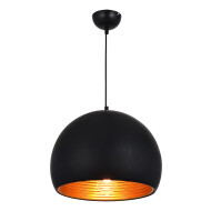 Euro Light Lennard Suspension -  Ø350mm - 1xE27 - Cuivre/Noir - Marque Euro Light - Couleur Or,Noir - Douilles E27 - Type de lampe Lampe non inclus - Nombre de points lumineux 1 - Matériel Métal