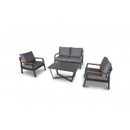 Ensemble lounge Tom - Aluminium - Nouveau depuis 01/06/2021 - Marque DDD - Nombre de places 4 - Matériel Aluminium - Couleur oreillers Gris - Couleur Gris
