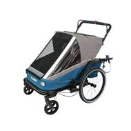 AxBike Kinderaanhangwagen 3-in-1 - Trailer, Jogging, Kinderwagen - Voor 1-2 kinderen - Blauw/Grijs