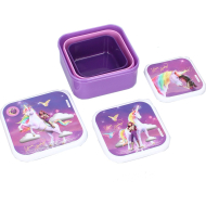 Unicorn Academy Fresh Bites Lunchbox - Plastique - Violet - 3 pièces - Couleur Violet