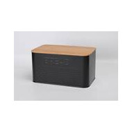 Broodtrommel - 34x18x15cm - Zwart - Materiaal Metaal - Kleur Bruin