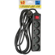 Stekkerblok met Kabel - 4x16A - 3m - Zwart