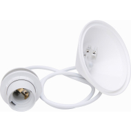 Snoerpendel met Kap E27 - 55cm - Plastiek - Wit - Fitting Nvt - Kleur Wit - Materiaal Plastiek - Aantal lichtpunten 1 - Type lamp Lamp niet inbegrepen