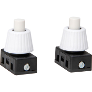 Ingebouwde Drukschakelaar Enkelpolig - 250V - Zwart/Wit