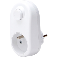 Kopp Stekker met Penaarde en Dimmer - 24W - Wit