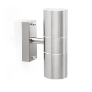 Ranex Duo Wandlamp GU10 - Ø12cm - RVS - Zilver - Type lamp Lamp niet inbegrepen - Kleur Zilver - Vermogen 35 W - Materiaal RVS - Aantal lichtpunten 2