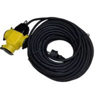 Palatrade 3-weg Verlengsnoer - 3m - Neopreen - Zwart