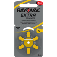 Rayovac Hoortoestelbatterijen Extra Advanced 10 - Geel - 6 Stuks - Type batterij Miniatuurbatterij - Opties Nvt
