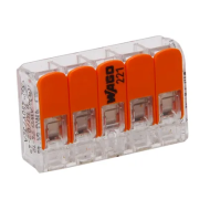 Wago Domino de Connexion Réutilisable - 5 Pôles - Orange - 5 Pièces