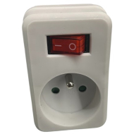 Doorvoerstekker met Schakerlaar 16A - 3500W - Wit - Merk Rainbow