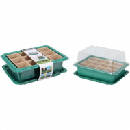 ProGarden Zaaibed met Deksel -20,5x15,5x6,5cm - Groen/Bruin - Merk Pro Garden - Materiaal Nvt