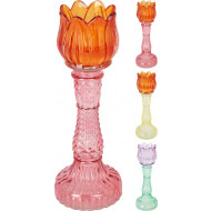 Home&Styling Support de Bougie avec Tulipe - 24cm - 3ass - Nombre d'heures de combustion NA