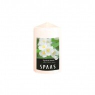 Spaas Jasmijn Geurende Cilinder Kaars- 25u Brandduur - Ø6x10cm - Wit - Merk Spaas - Kleur Wit - Geur Jasmijn - Aantal branduren 25u