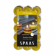 Spaas Southern Citrus Geurtheelichten - 4,5u Brandduur - Ø3,5cm - Geel - 30 Stuks - Merk Spaas - Geur Citrus - Kleur Geel - Aantal branduren 4,5u