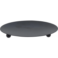 Oys Plat de Décoration - Ø12xH1cm - Métal - Noir - Couleur Noir - Matériel Métal