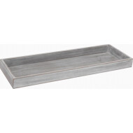 Plateau Décoratif - 40x14cm - Bois - Gris - Couleur Gris - Matériel Bois