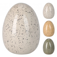 Œuf Décoratif - 13,3x13,3x17,5cm - Porcelaine - Gris - 3ass