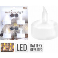 Ambiancelight Bougies Chauffe-Plat LED - Blanc - 4 Pièces - Nombre d'heures de combustion NA