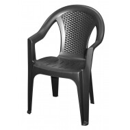 Progarden Ischia Tuinstoel - 57x49cm - Plastiek - Zwart - Merk Pro Garden - Materiaal Plastiek - Kleur Zwart
