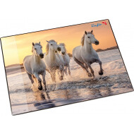 Bureauonderlegger Paarden - 40x53cm - Plastiek - Multicolor - Kleur Multicolor