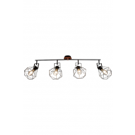 Euro Light Java Plafondlamp - Ø180mm - 4xE27 - Zwart - Kleur Zwart - Fitting Nvt - Aantal lichtpunten meer dan 3 - Type lamp Lamp niet inbegrepen - Materiaal Metaal