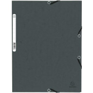 Elastomap met 3 Kleppen A4 - Karton - Grijs - Formaat A4 - Kleur Zwart - Soort map Elastomap