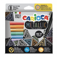 Carioca Métalliques Marqueurs  Fins - Multicolore - 8 Pièces - Marque Carioca - Couleur Multicolore - Type d'écriture Stylo feutre