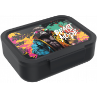 Lunch Buddies Gorilla Boîte à Lunch - 18,5x18,5x6,8cm - Plastique - Noir - Couleur Noir