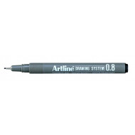 Artline Tekenpen Drawing - 0,8mm - Zwart - Merk Artline - Type schrijfgerief Fineliner - Kleur Zwart
