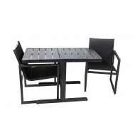 Set bistro Salou aluminium - anthracite - Nouveau depuis 22/02/2024 - Couleur oreillers Anthracite - Matériel Aluminium - Nombre de places 2 - Couleur Anthracite