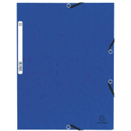 Exacompta Elastische Map  A4 - Karton - Blauw - Formaat A4 - Kleur Blauw - Soort map Elastomap