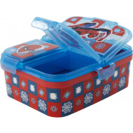 Spiderman Boîte à Lunch avec 3 Compartiments - 17,3x14,8x7cm - Plastique - Rouge - Marque Marvel - Couleur Rouge