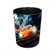 Prullenmand Racewagen - 13L - Oranje/Blauw - Inhoud 13 l - Kleur Blauw,Oranje - Vorm Nvt