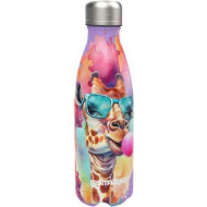 Lunch Buddies Funny Animals Giraffe Drinkfles - 500ml - Plastiek - Paars - Inhoud 500 ml - Kleur Paars