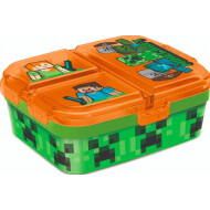 Star Minecraft XL Boîte à Lunch avec 4 Compartiments - 18x15x7cm - Plastique - Vert/Orange - Marque Star - Couleur Orange,Vert