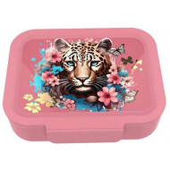 Lunch Buddies Leopard Flower Boîte à Lunch- 19,3x15,8x6cm - Plastique - Rose - Couleur Rose