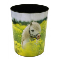 Corbeille à Papier Poney - 13L - Plastique - Vert/Blanc - Couleur Blanc,Vert - Forme n/A - Contenu 13 l
