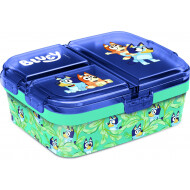 Bluey Boîte à Lunch  à 3 Compartiments - 18x13x6cm - Plastique - Bleu - Couleur Bleu