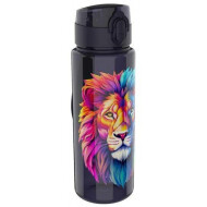 Lunch Buddies Leeuw Drinkfles - 600ml - Plastiek - Zwart - Inhoud 600 ml - Kleur Zwart