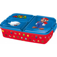 Star Super Mario Boîte à Lunch  - 18,5x15cm - Polypropylène - Bleu/Rouge - Couleur Bleu,Rouge