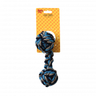 Corde avec 2 Nœuds - Jouet pour Chien - 7,5x25cm - Bleu/Noir - Nouveau depuis 11/02/2022 - Marque Euro Pet