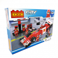 Cogo Racers Bouwset - Formule 1 Auto met Pitstop - Merk DDD Toys - Leeftijd vanaf 6 jaar