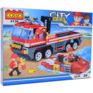 Cogo City Set de Construction - Pompier avec Bateau - Marque DDD Toys - Age à partir de 6 ans