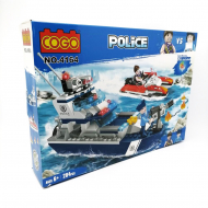 Cogo City Set de Construction - Bateau de Police à Lumière - Marque DDD Toys - Age à partir de 6 ans