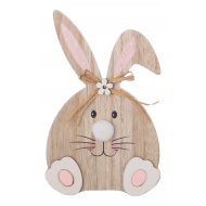 Décoration lapin en bois avec noeud 16cm - Surmatelas - Marque DDD