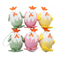 Mélange décoratif oeufs de pâques poussins 6pcs - Marque DDD