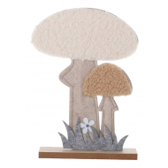 Décoration champignon en bois sur pied 22cm - Marque DDD