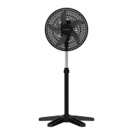 Rowenta Turbo Essential VU3110 Statiefventilator - 3 Snelheden - Verstelbare Hoogte - Zwart - Merk Rowenta - Kleur Zwart